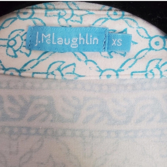 J. Mclaughlin Popover Women XSmall 3/4 Sleeve Modal Paisley Beachy Preppy Golf S - Picture 3 of 11